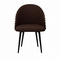 Кресло Мила велюр металлокаркас (Каркас черный тк. лапки / коричневый WLF 02 Kahve)