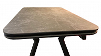 Стол кухонный кермика на металлическом каркасе Валео 1200(1500/1800)*800*760мм (т.820 (Черная шагрень), Керамика 60 (Черный мрамор))